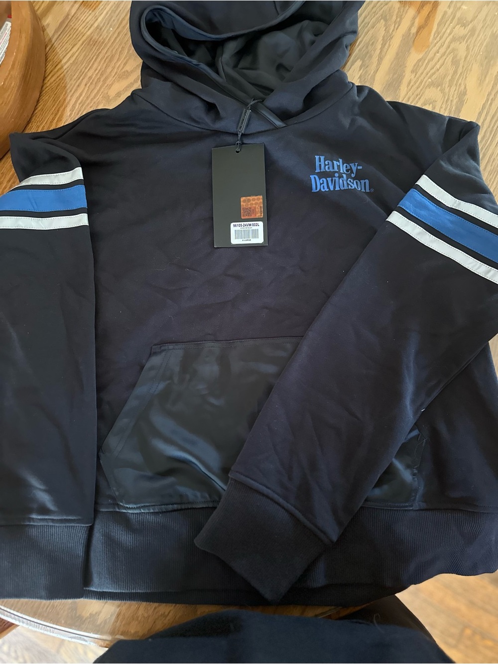 Harley-Davidson Black Pullover Hoodie with Subtle Shine